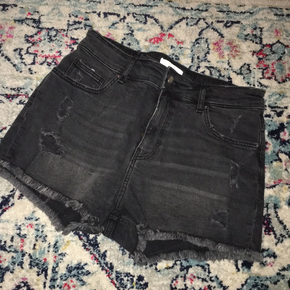 Dark grey high rise shorts